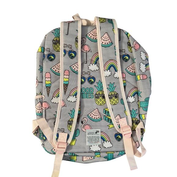 Yoobi Good Vibes Backpack Adjustable Straps Multiple Pockets New without Tags - Picture 2 of 5